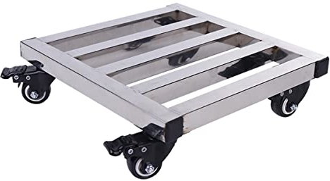 GENYS Rollender Pflanzenroller Edelstahl-Pflanzenrollwagen 12 Zoll/16 Zoll/20 Zoll Rolling Plant Stand Wheeled Coaster mit Bremse, für Balkon im Hausgarten, max. Belastung 150 kg (Size : 30x30cm)