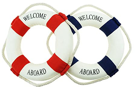 FAZHBARY Rettungsring für mediterrane Heimdekoration, 2 Stück