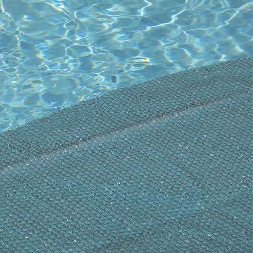 EDENEA Manta solar para piscina, color gris plateado, grosor reforzado, 215 micras, lona para piscina de burbujas (ovalada 366 x 610 cm)