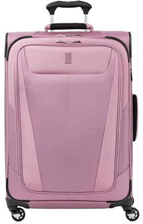 Travelpro Maxlite 5 Softside Expandable Luggage with 4 Spinner Wheels, Lightweight Suitcase, Men and Women, Orchid Pink Purple, Checked-Medium 25-Inch