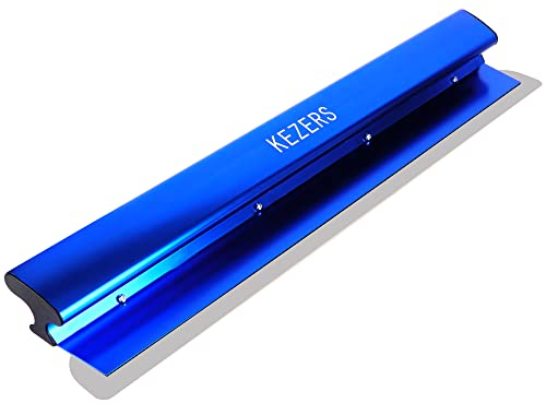 KEZERS Flächenspachtel 55cm, 0,3 mm Edelstahlklinge, Flächenspachtel mit handlichem Griff, Glättungs- und Knockdown-Trockenbaumesser