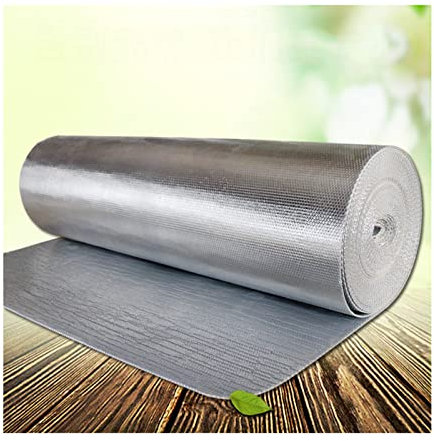 ZXCVBAS Dämmfolie Thermofolie,Verdicken Doppelte Alu Luftpolsterfolie, Doppelblasen Reflektierende Folienisolierung, Für Wetterdachböden Windows Garagen Rvs Kanäle,4mm（thk）,1 * 1M(1m²)
