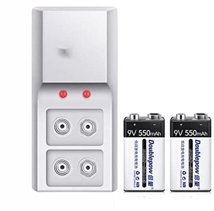 XCC Juego de Cargador de Alta Capacidad de Litio de batería Recargable de 9V Multímetro de 9 micrófonos 6F22 Pequeño de Nueve voltios