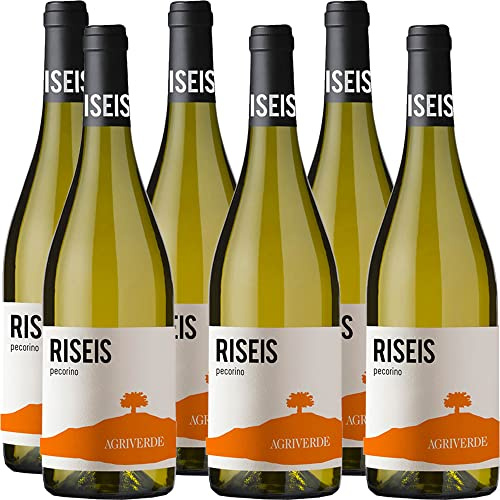Vino Bianco Pecorino Riseis | Abruzzo Terra di Chieti Igt | 6 Bottiglie 75Cl | Bianchi Abruzzesi | Idea Regalo
