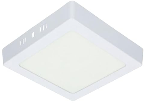 Downlight LED cuadrado de superficie 12W, luz natural, eficiente y duradera, ideal para iluminar espacios interiores.