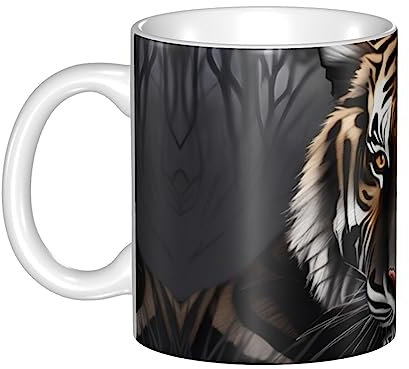 FInpan Taza de café de porcelana Tiger at Rest – Regalo para los amantes del café para esposa, mamá, 330 ml, adecuada para café, té, chocolate caliente.