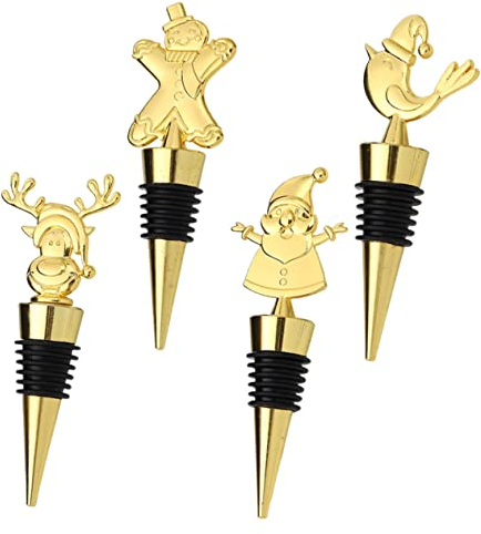 HOMSFOU Weihnachtsweinkorken 4 Stück Elch-Weinkorken Für Getränke Weinstopfen Weihnachts-Weinstopfen Kleine Weinflaschen Für Partygeschenke Goldendoodle-Zubehör Geschmücktes Zubehör