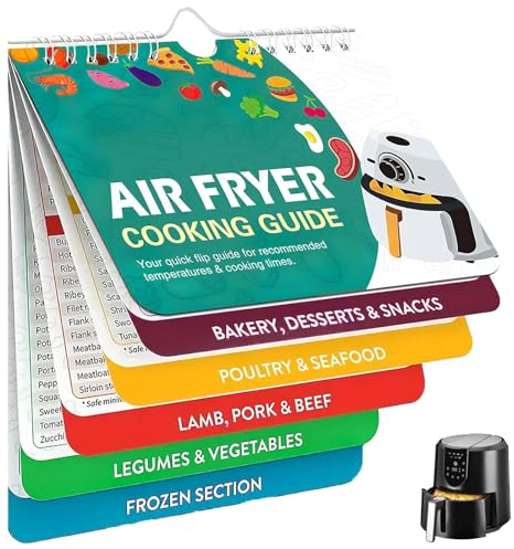 Air Fryer Recipe Book,Air Fryer Cooking Guide,Magnetic Air Fryer Recipe Book Schedule,Air Fryer Recipes Accessories for Air Fryer Cooking Food,Recommended Times,Temperature Regulation