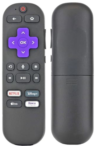 Anderic RC-GZ1 OEM Voice Replacement Remote Control for Roku Express, Premiere, Ultra, Streambar, Smart Soundbar – Voice Search, Infrared/RF Compatible, Easy Pairing, Durable Design