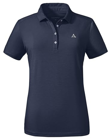 Schöffel Damen CIRC Polo Shirt Tauron L, kreislauffähiges Wandershirt, schnell trocknendes, leichtes Poloshirt mit Fast 100% Recyclingfähigkeit, Navy Blazer, 40