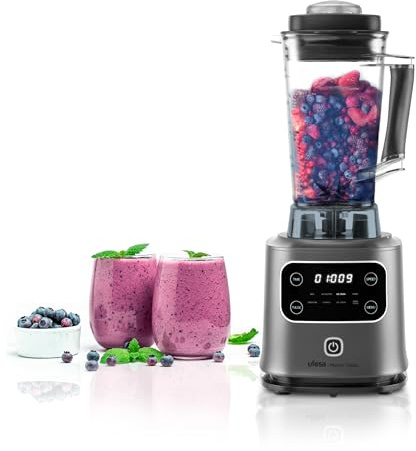 Ufesa Mystiz Topaz Batidora de Vaso, 2000W Potencia Max, Jarra de Tritán de 2L, Control de Velocidad Electrónico, Pantalla Táctil, 6 Cuchillas de Acero Inoxidable, 8 Programas Automáticos, Pica Hielo