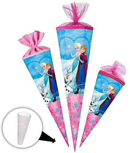 Schultüte - die Eiskönigin - Frozen - 85 cm - eckig - Tüllabschluß - Zuckertüte - mit/ohne Kunststoff Spitze - Nestler - Mädchen - völlig unverfroren Pr..