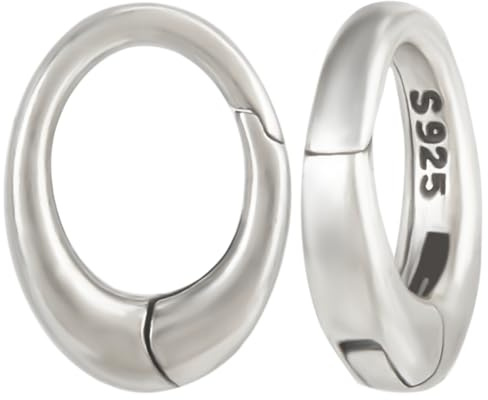 Beebeecraft 2 Pz 925 Anelli per Cancelli A Molla In Argento Sterling Rotondi In Metallo con O-Ring A Molla con Scatola di Immagazzinaggio per Gioielli Artigianato Fatti A Mano