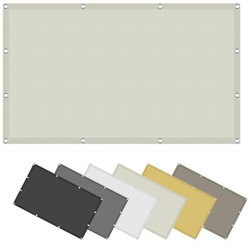 Sonnensegel Nach Maß mit ösen 2.7 x 3.7 m, Wasserdicht 98% UV Schutz Sonnensegel Quadratisch inkl Befestigungsseile für Garten Terrasse, Elfenbein