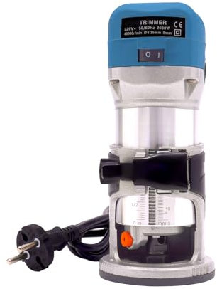 MEHOOSPVN Fresadora eléctrica de corte eléctrico, fresadora eléctrica con una mano, fresadora de cantos de madera, 6 velocidades variables, fresadora eléctrica multifunción con 15 puntas de fresado de