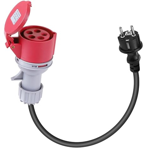 SWAWIS CEE Adapter 250V 16A 5-Polig 3-Phasig IP67 H07RN-F 3G 2,5mm² | Starkstrom Kupplung mit 0,6m Kabel, ideal für Camping, Industrie, Werkstätten und Baustellen