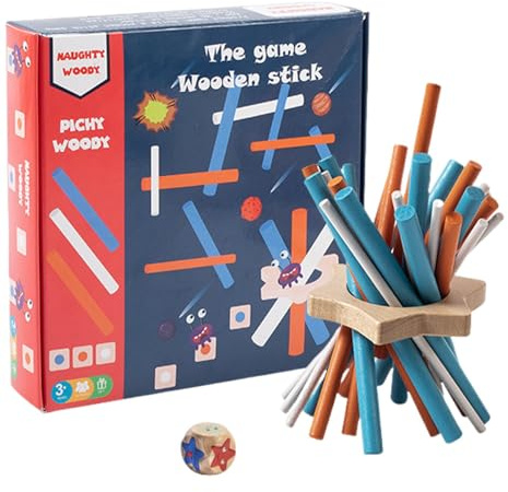 Opilroyn Spiel Pick Up Sticks, Spiele Keep It Steady - lustiges Spiel für die ganze, tragbar, lustige Holzstäbe, Handspiel für Familientreffen, Partys, Reisen, Klassenzimmer