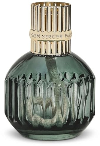 MAISON BERGER Lampe Berger Cannelo Grün, Katalytische Duftlampe 284 ml | Cannelo Lampe grün aus lackiertem Glas mit goldfarbener Montur, 2-in-1-Katalyse, hilft Gerüche zu neutralisieren