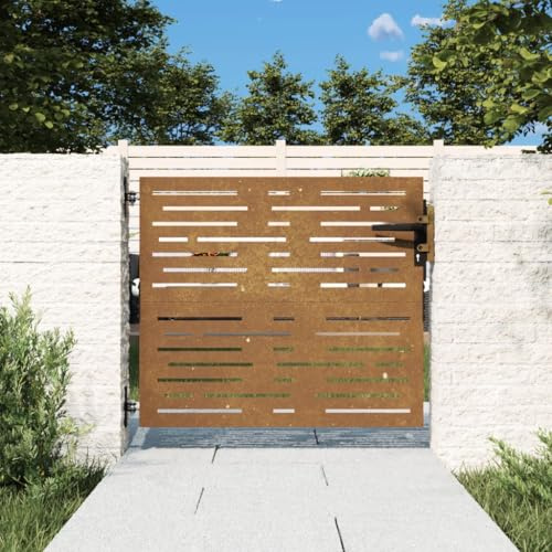 Xichuzi Puerta de jardín Acero corten diseño Cuadrado 85x100 cm, Puertas para Jardin, Puertas De Exterior, Valla Jardín, Rejas para Puertas De Entrada