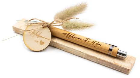 VmG-Store Holz Kugelschreiber als Geschenkidee zum Muttertag Mama Vatertag Geburtstag Papa Oma und Opa Arbeitskollege Freundin Freund (Ohne Wunschname, 18 Hebamme mit Herz)