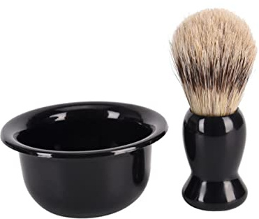 VINTORKY Set Spazzole per Barba Uomo Ciotola Portaoggetti in Plastica Leggera, Strumenti la Pulizia della Barba, Compatto per Uso Quotidiano a Casa