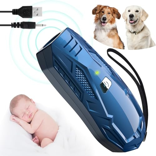 Bubbacare Antibell Gerät Ultraschall, Klein & Tragbar Anti Bell Gerät Hunde, Handheld Hundeschreck Ultraschall Trainingsgerät mit 5m Reichweite, Sichere Mini Antibell für Kleine Große Hunde