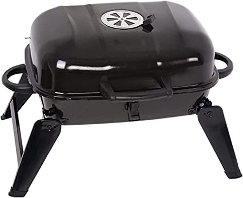 Barbecue Portatile con Gambe Pieghevoli e Tavolo da Barbecue in Acciaio Inox, Barbecue a carbonella per Cucinare all'aperto, Patio, Giardino, Barbecue, Picnic