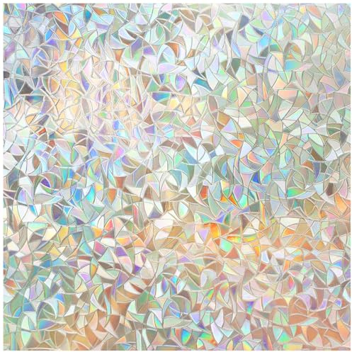 DOWELL Fensterfolie Selbsthaftend Regenbogen Fenster Sichtschutz 30x300cm | Klebefolie Regenbogenfolie Blickdicht Glasfolie Selbstklebend Suncatcher Sticker Regenbogeneffekt