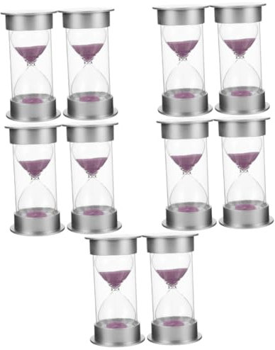 POPETPOP 5 Ensembles Sablier Minuterie De 20 Minutes Minuteur Enfant De Sable Accessoire Actuel Horloge De Sable Délicate Verre À Haute Teneur en Borosilicate 2 Pièces * 5