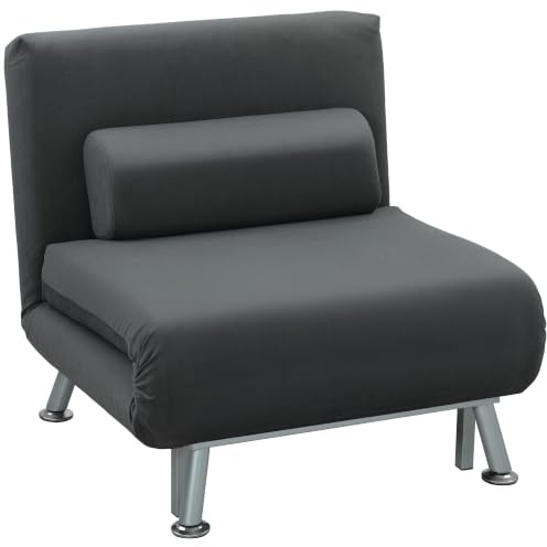 HOMCOM 3 in 1 Schlafsessel Klappbar mit Bettfunktion 75x70x75cm Dunkelgrau