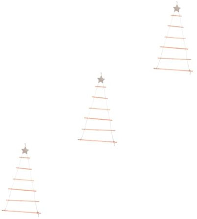 Homoyoyo Decoración Navideña De Madera para Pared - Colgante De Árbol De Navidad con Escalera y Ramas - Accesorios para Un En Hogar