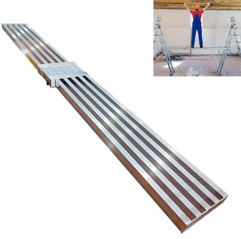 Torre de andamio de aluminio resistente, plataforma de trabajo expandible con escalera y soporte cruzado para pintura de techo y pared