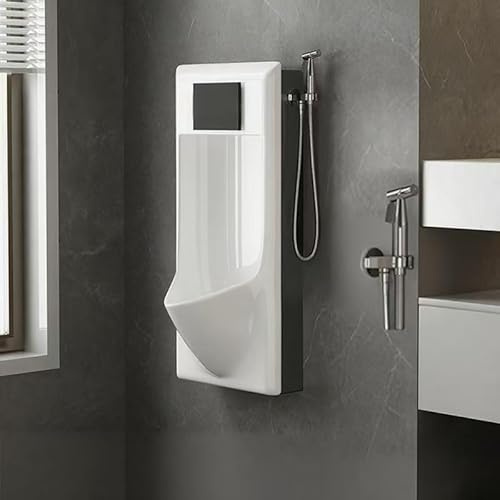 Orinatoio automatico da parete con sensore da uomo, in ceramica, a prova di schizzi, design a prova di fuoriuscite, ideale per bagni pubblici e uso commerciale, soluzione igienica per servizi igienici
