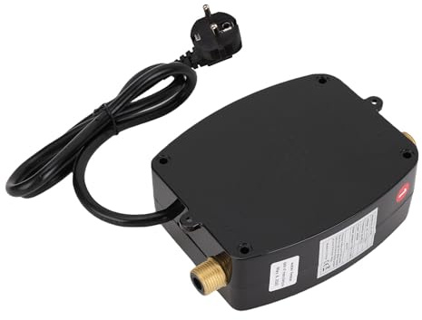 Oreilet Chauffe-eau électrique sans Réservoir, Chauffe-eau instantané 3800 W Sous évier avec écran Tactile, pour Cuisine, Salle de Bain, Camping-car avec Entrée et Sortie en Laiton (Prise UE)