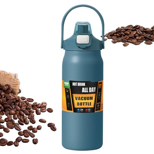 Bouteille d'Eau Isotherme - 1500 ml Gourde En Acier Inoxydable À Isolation Sous Vide Avec Paille,Bouteille d'eau Isotherme pour Garder le Froid,Pour Les, Les Adultes, Les Hommes, L'École, Les Sports,