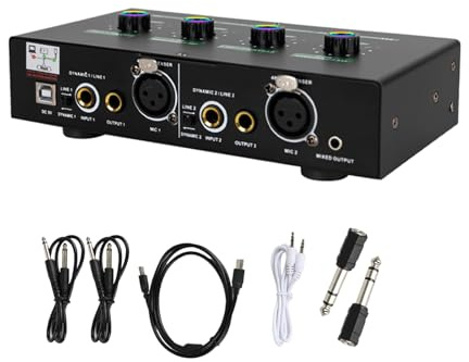 Amplificateur de réverbération en métal robuste avec 2 canaux de micro - Amplificateur auditif portable avec plusieurs appareils - Équipement de son de réverbération professionnelle