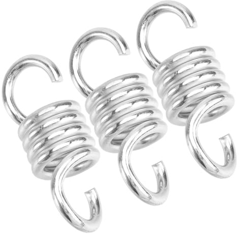 Toyvian Resorte de Silla Hamaca y Resorte Colgante para Columpio Exterior, Kit de 3 Muelles de Alta Resistencia de 7Mm, Anillas Colgantes para Porche, Instalación Rápida para Hamacas