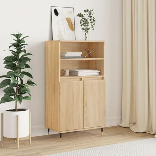 Genérico Aparador Alto Madera contrachapada Color Roble 60x36x110 cm,Mobiliario,Armarios y Almacenamiento,Aparadores,831479