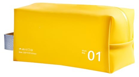 Bolsa de Cosméticos Impermeable de PVC, Gran Capacidad, Bolso de Maquillaje de Mano para Viaje - Diseño Resistente al Agua y Polvo, Estilo Moderno, Uso Multifuncional