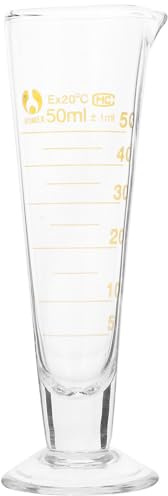 UPKOCH Vaso Medidor de Vidrio de 50 Ml Resistencia Química y Líneas de Graduación Moldeadas para Laboratorio Base Redonda Estable