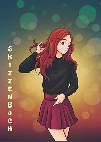 Skizzenbuch: Manga Anime Comic Zeichenbuch Notizbuch Kunst Zeichenblock Studenten Lehrer Illustrator Graphiker Anime Art Rothaarige Mädchen Teenager