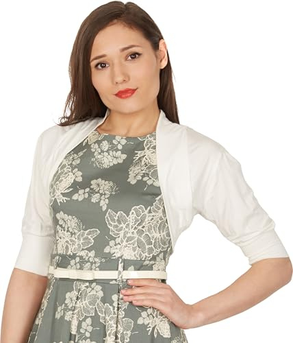 BlackButterfly Torera Mujer Punto Manga al Codo | Delantero Abierto, Sin Cierres, Puños Ajustados, Tejido Muy Elástico, Cuerpo Corto, Tallas S-XXL, Bodas y Fiestas
