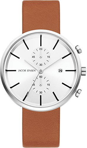 Jacob Jensen HerrenArmbanduhr Chronograph Quarz Leder 622