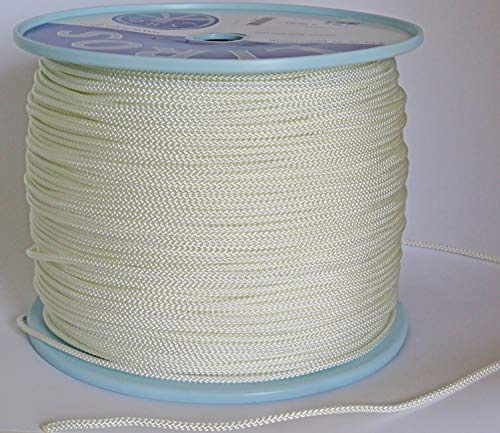 Seil Polyester - Flechtleine 4mm weiß 8-Fach geflochten (500) Rolle 500 Meter