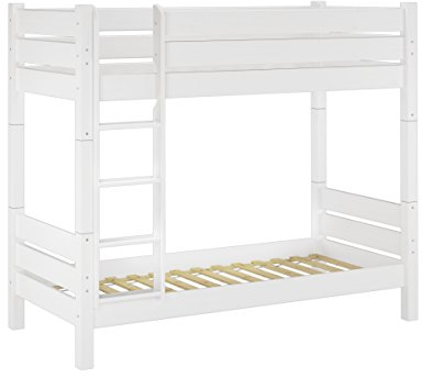 Erst-Holz Etagenbett für Erwachsene 80x200 weiß, Nische 100 teilbar, ohne Rollroste 60.16-08 W T100 oR