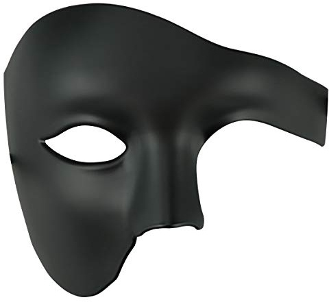 Half Face Herren Phantom Of The Opera Vintage Design Venezianische Karneval Maskerade Maske (Schwarz)