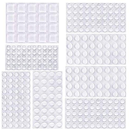 Gummipuffer, 316 Elastikpuffer, Anschlagpuffer Transparent Selbstklebend, Gumminoppen für Glasplatten, Schutzpuffer Möbelpuffer Gummifüße Selbstklebend für Tür Tastatur (8 Größen)