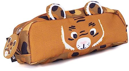 Les DÉGLINGOS Federmäppchen, einfach • Speculos der Tiger | Kindergarten bis CP | Jungen und Mädchen | lustiges Tier-Federmäppchen | ab 3 Jahren | recyceltes Polyester