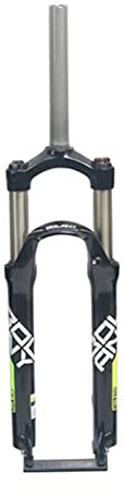 SJHFG 24 Inch Suspension Bicycle Front Fork,Travel 100mm Shoulder Control Suspension Fork Mountain Front Fork Disc/V- Brake fork (Color : Black green, Size : 24inch)