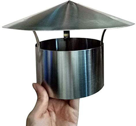 Edelstahl Kaminhaube, Dach Kaminabzugshaube, Verhindern Sie Wind und Schnee Rohr Schutzkappe Ende Heizofen Auspuffrohr Kamin Regenkappe, Schutz Vor Funkenf,100mm